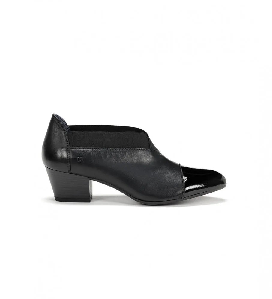 ZAPATOS DE PIEL DORA D8880 NEGRO ALTURA TACóN 5CM
