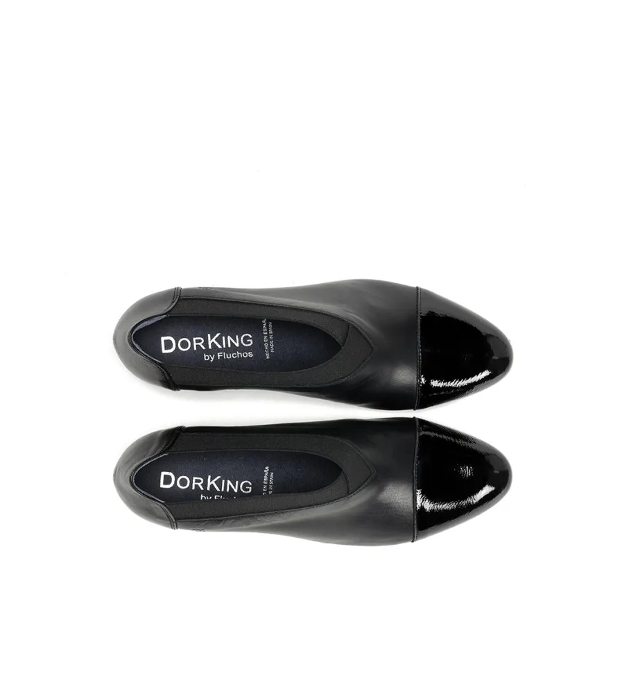 ZAPATOS DE PIEL DORA D8880 NEGRO ALTURA TACóN 5CM