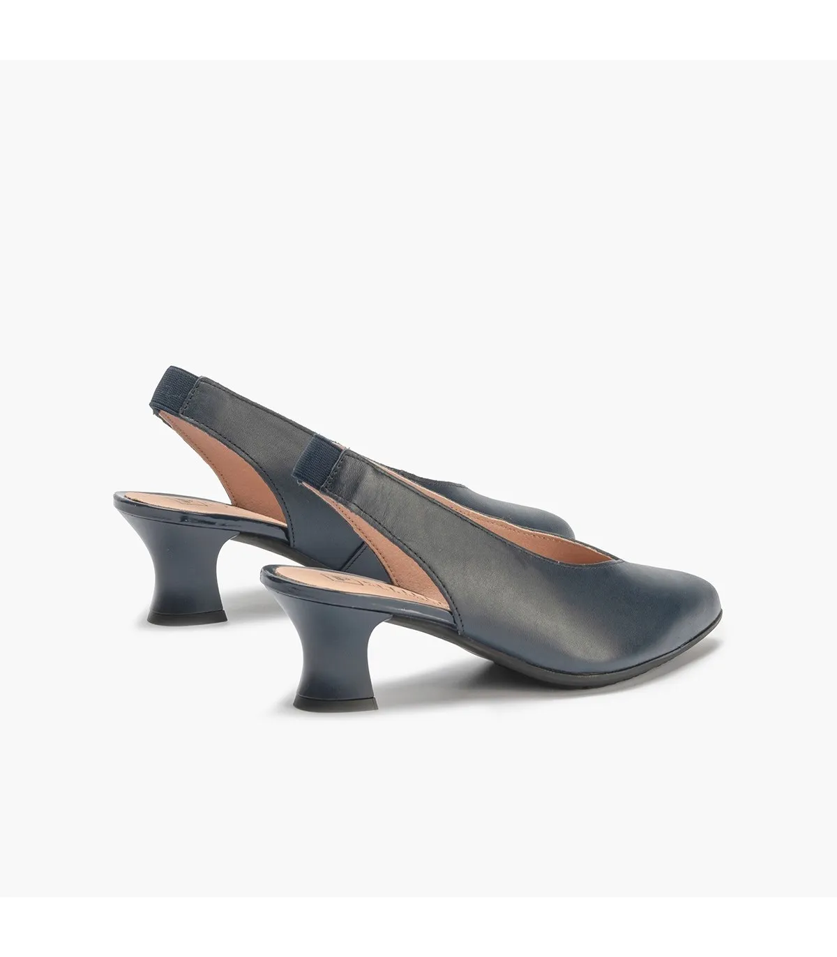 Zapatos de salón de mujer destalonado con tacón embudo AZUL