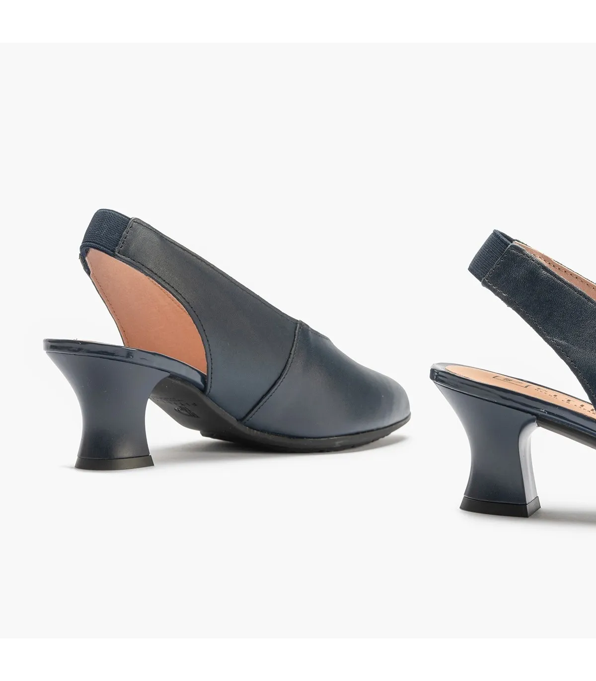 Zapatos de salón de mujer destalonado con tacón embudo AZUL