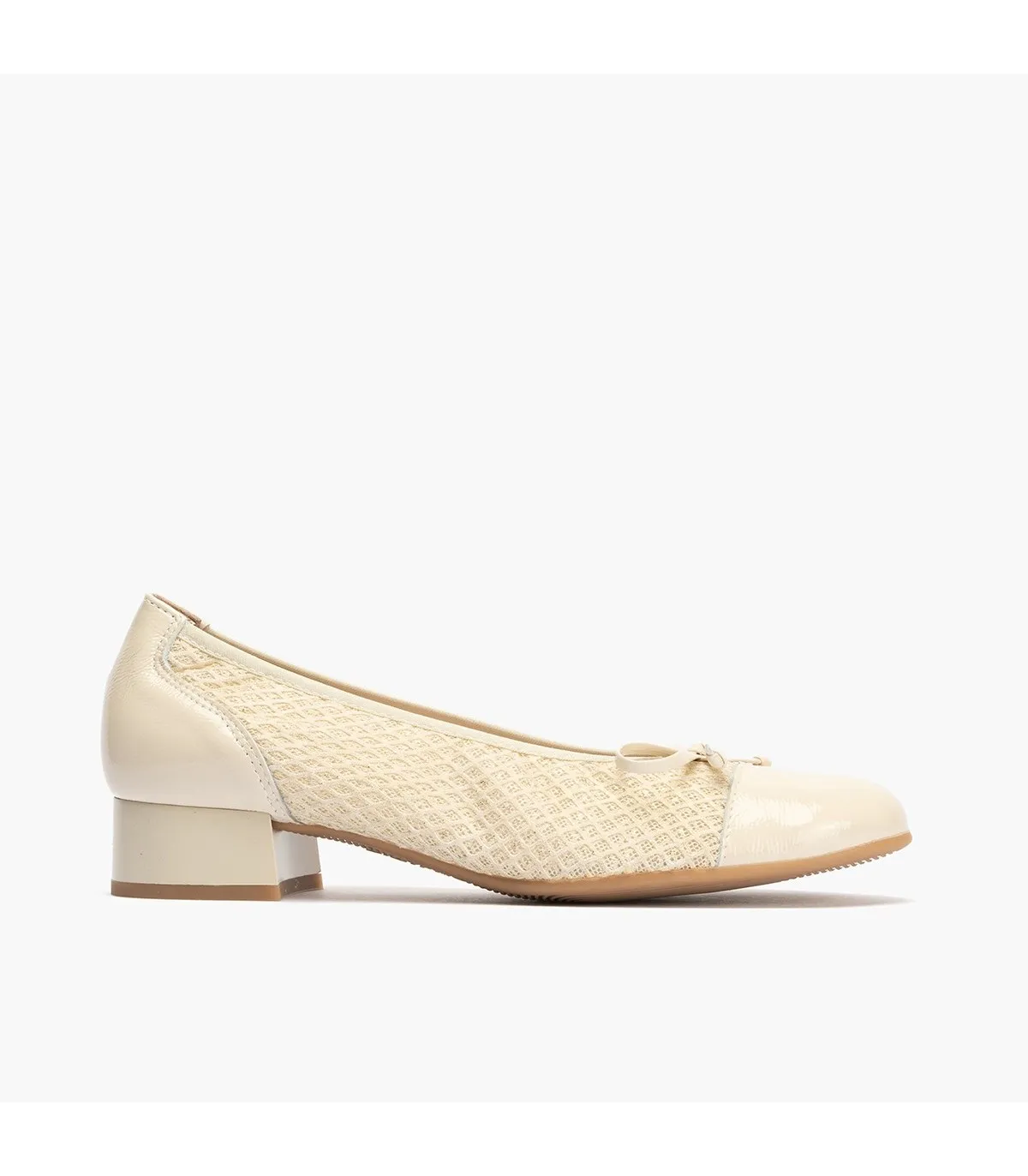 Zapatos de salón de mujer destalonado en piel tacón bajo CR