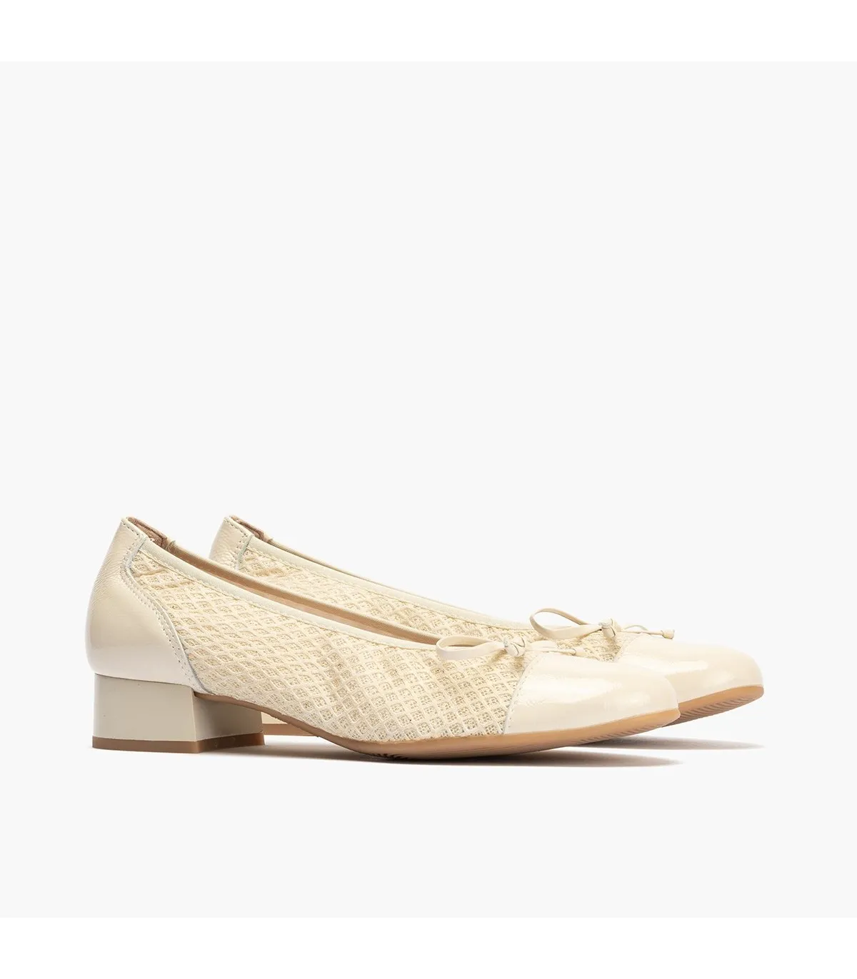 Zapatos de salón de mujer destalonado en piel tacón bajo CR