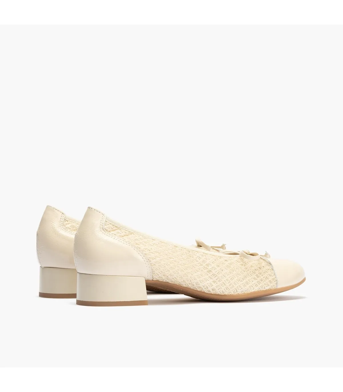 Zapatos de salón de mujer destalonado en piel tacón bajo CR