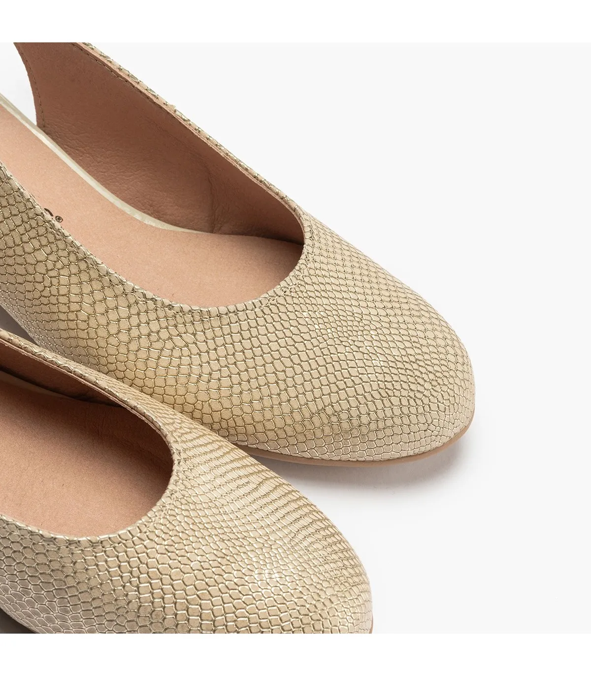 Zapatos de salón de mujer destalonado en piel tacón bajo DO