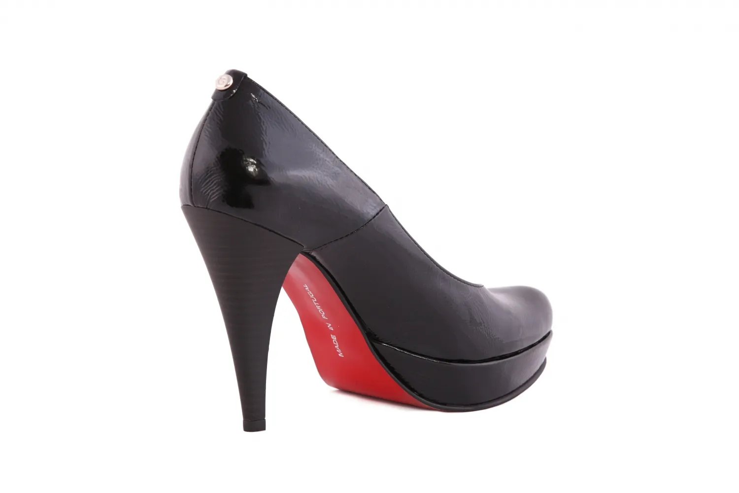 Zapatos de tacón altos negros charol mujer