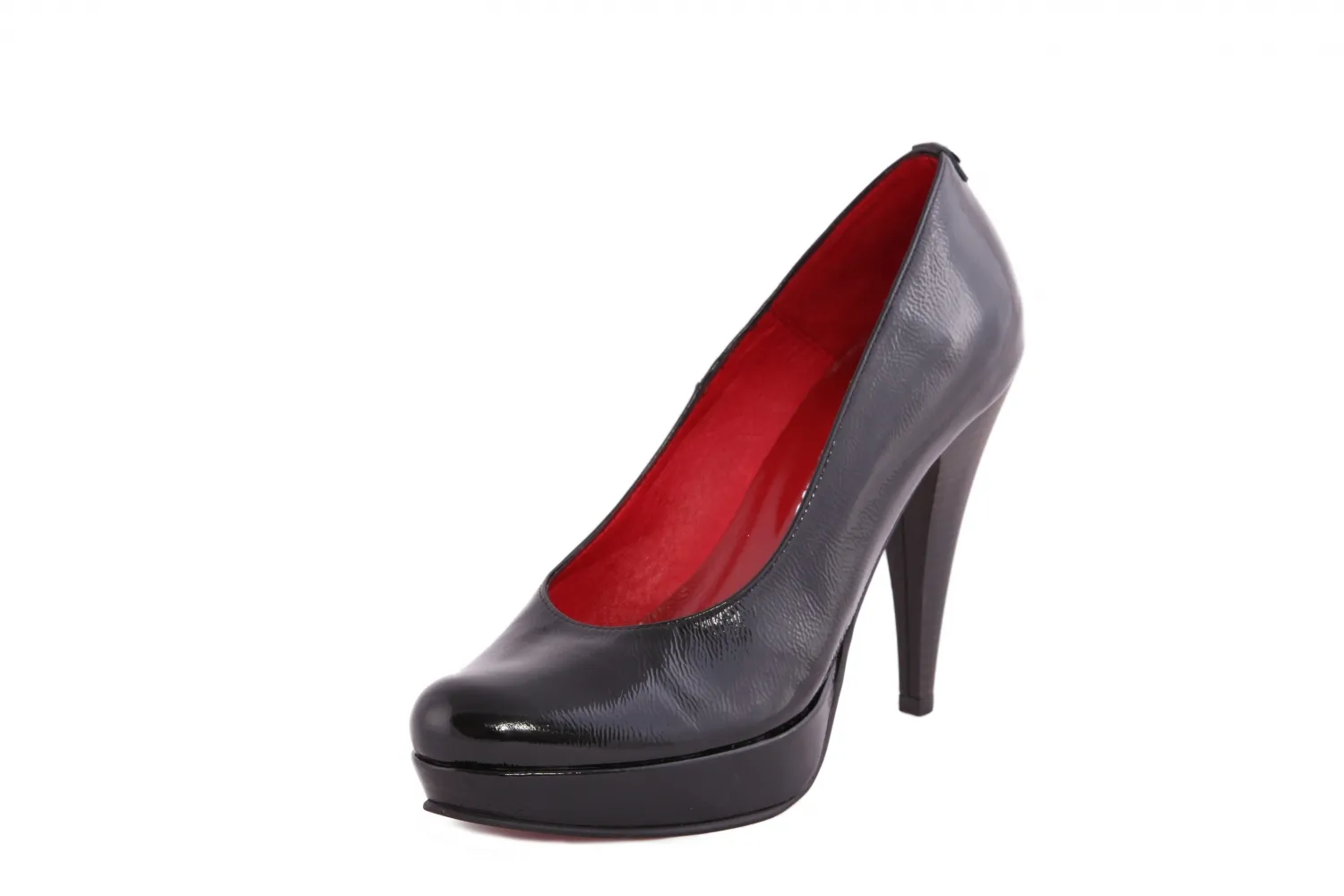 Zapatos de tacón altos negros charol mujer