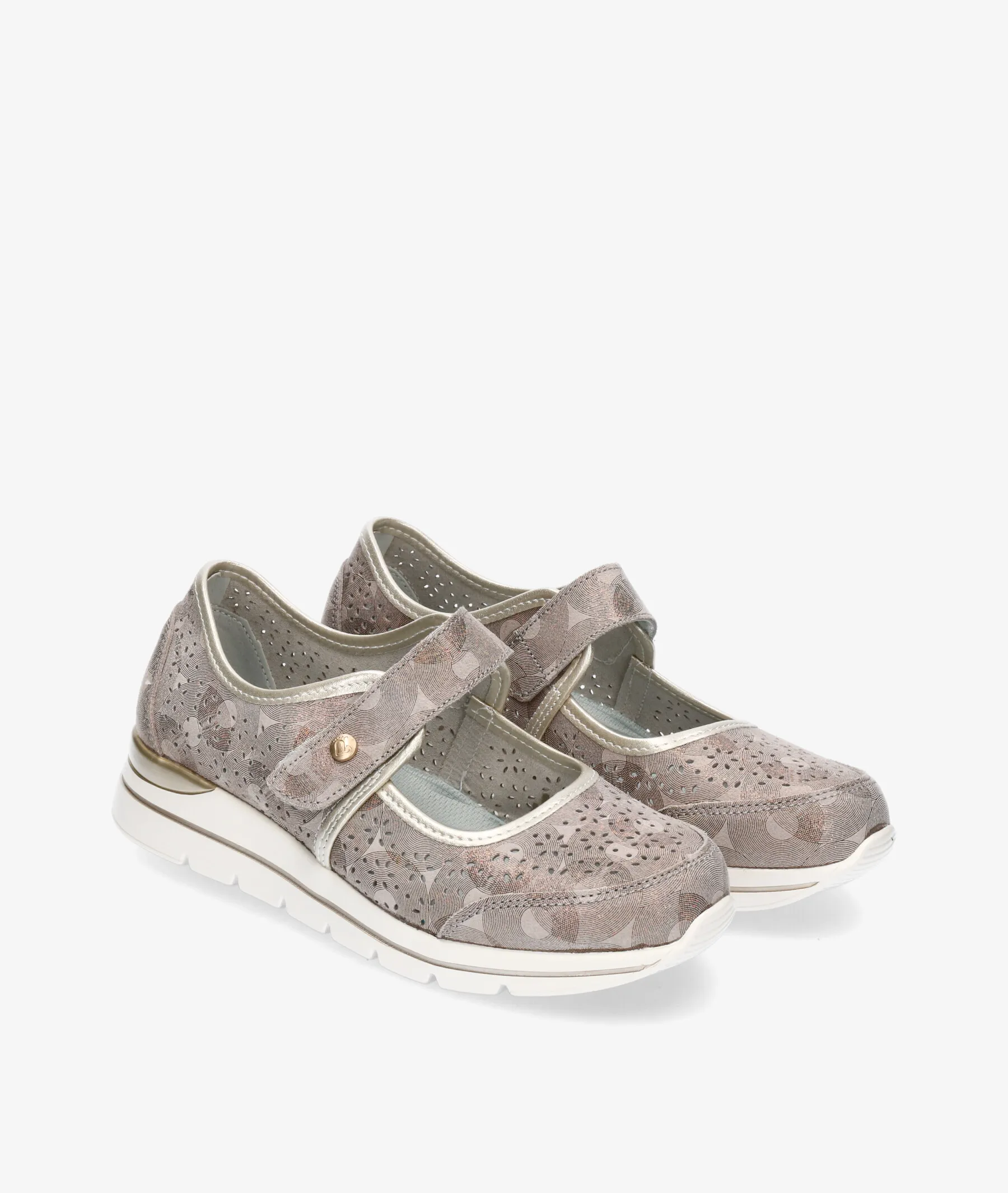 Zapatos de tacón bajo AMARPIES 26380 en topo