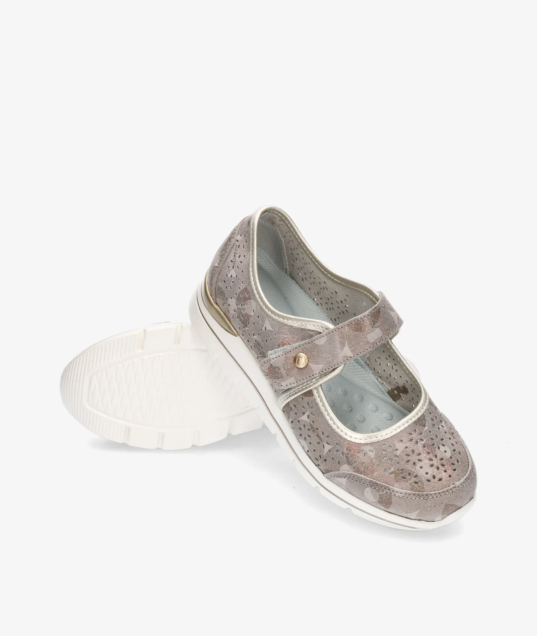 Zapatos de tacón bajo AMARPIES 26380 en topo