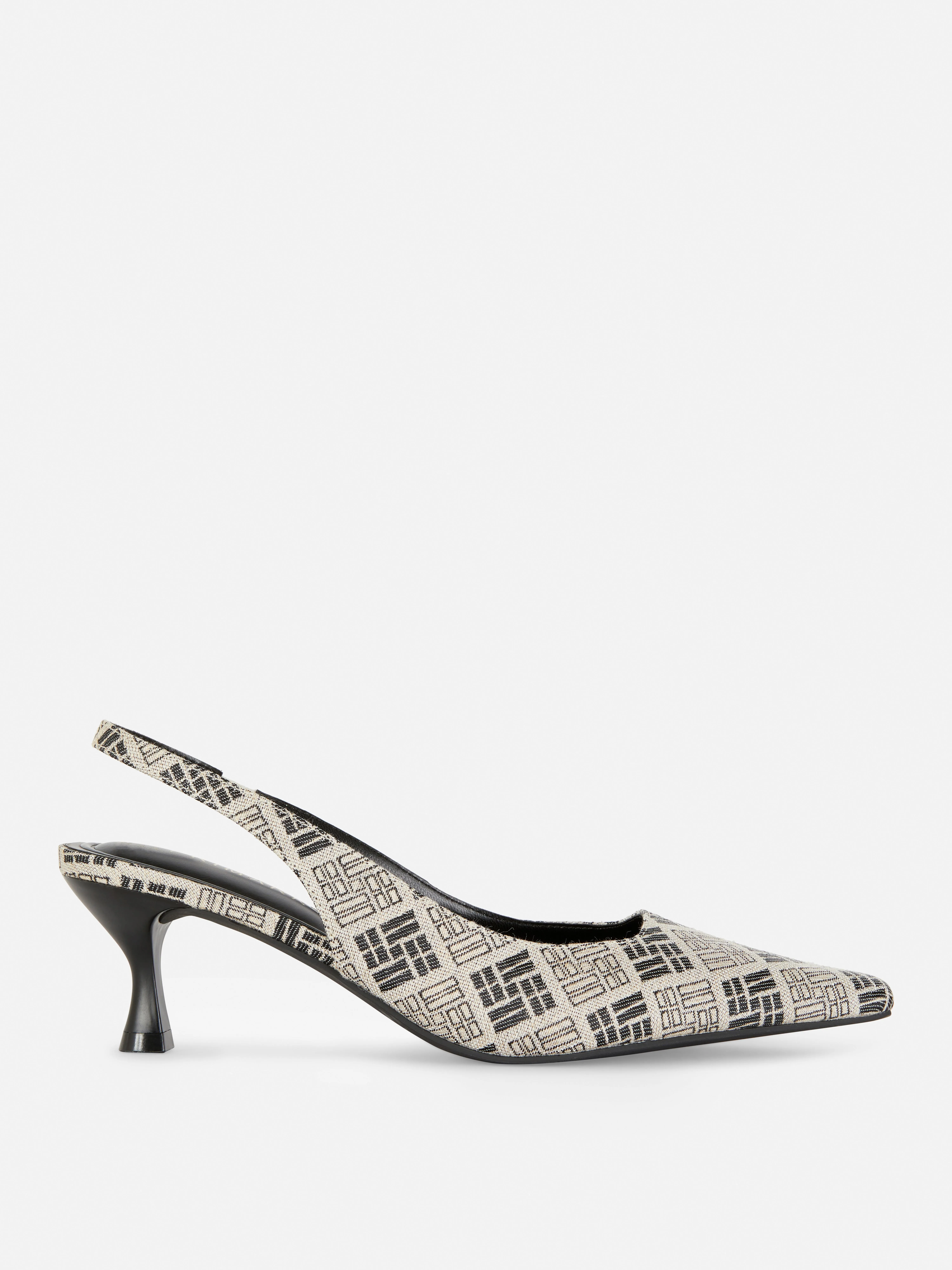 Zapatos de tacón chupete con diseño geométrico