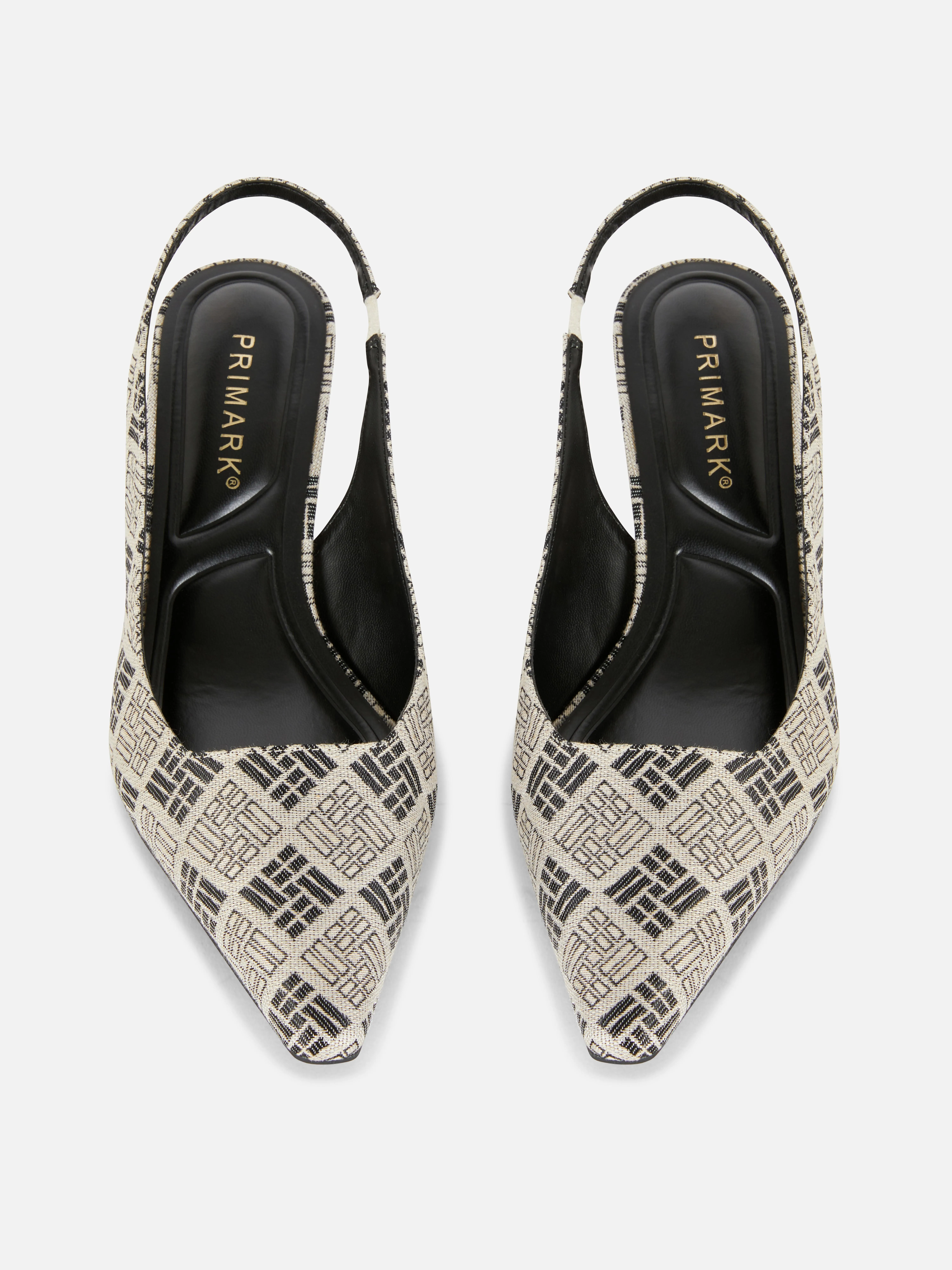 Zapatos de tacón chupete con diseño geométrico
