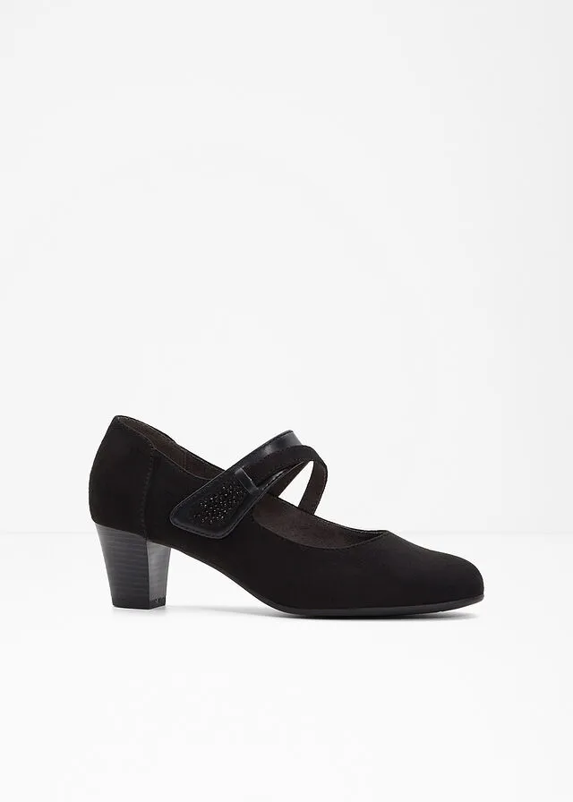 Zapatos de tacón con correa Negro