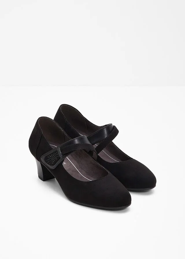 Zapatos de tacón con correa Negro