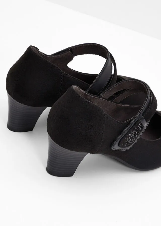 Zapatos de tacón con correa Negro