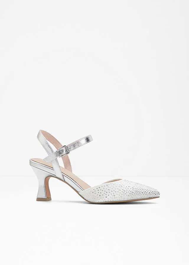 ZAPATOS DE TACóN CON CORREA PLATABLANCO