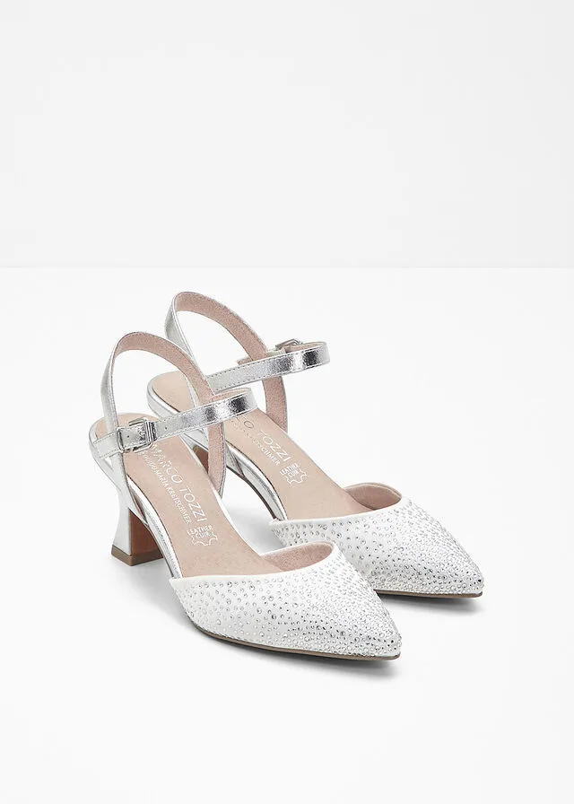 ZAPATOS DE TACóN CON CORREA PLATABLANCO