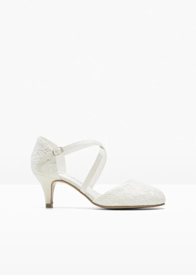 Zapatos de tacón con el talón al descubierto Blanco