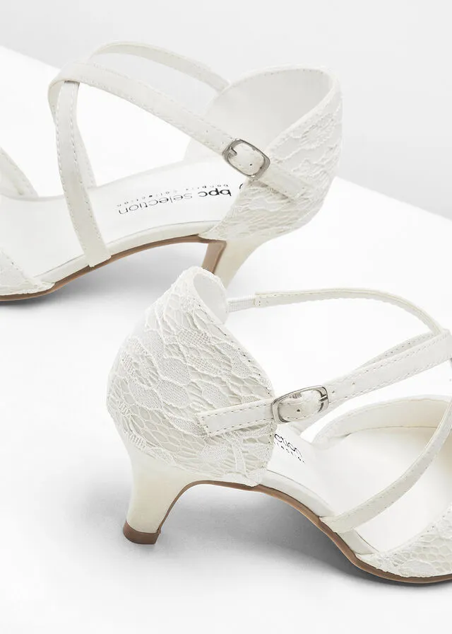 Zapatos de tacón con el talón al descubierto Blanco