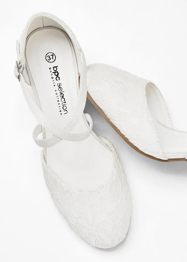 Zapatos de tacón con el talón al descubierto Blanco
