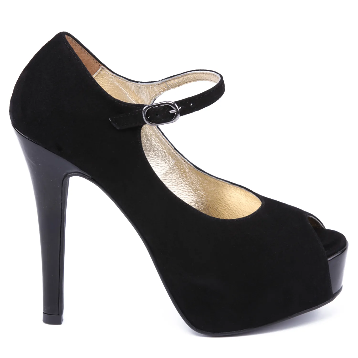 Zapatos de tacón costra negros Samelli 13,5cm