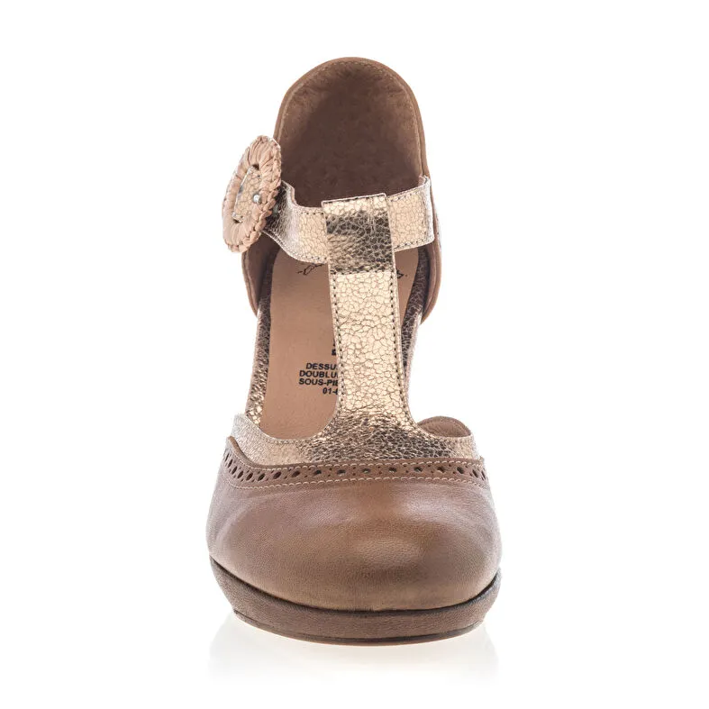 Zapatos de tacón marrones para mujer