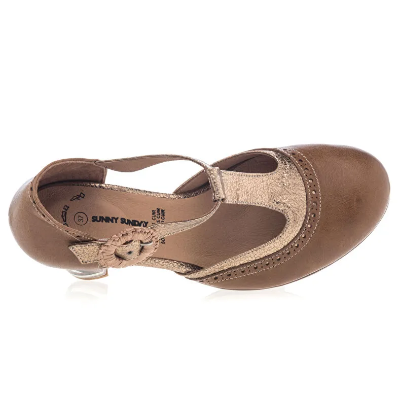Zapatos de tacón marrones para mujer