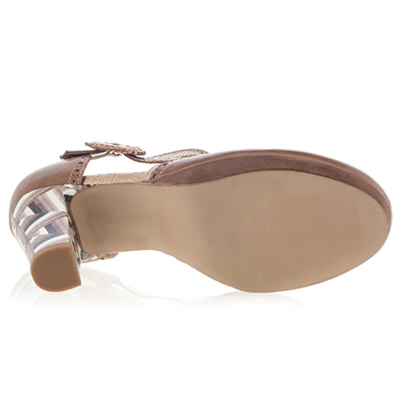 Zapatos de tacón marrones para mujer