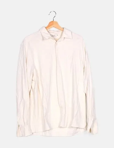 Zara Camisa seda blanco roto
