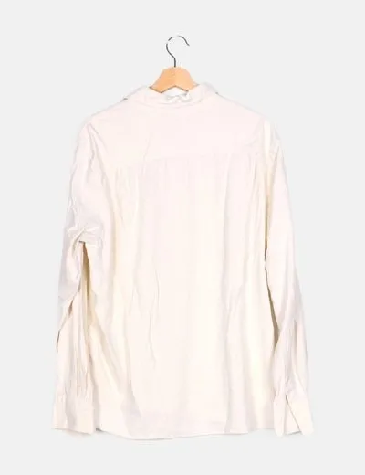 Zara Camisa seda blanco roto